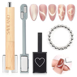 SAVILAND 4X Hochfester Cat Eye Magnet For Nagel: 3-en-1 Nagel Magnet Rund Lange Streifenperle N35 Imán ultra fuerte de neodimio para Nagellack Präzise 3S Formung Cat Eye Gel Nagellack Magnet Magnetstift