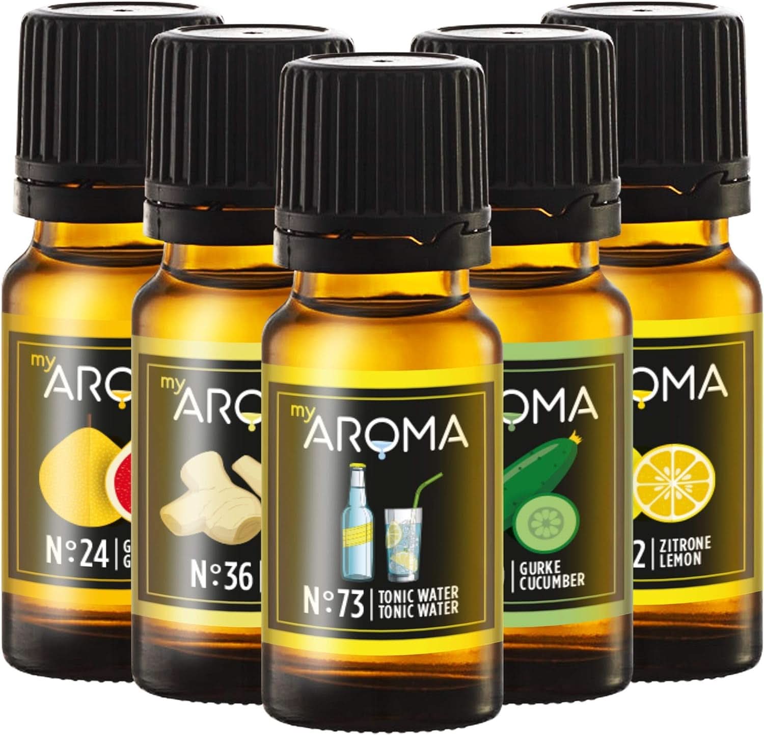 Miaroma | Set: Bosque y Pradera - Puro Sabor Natural con Sabor a Fruta y Sabor a Fruta (5 x 10 ml) | Edulcorantes sin azúcar y sin azúcar ¡Naty Shop Gin está de moda!