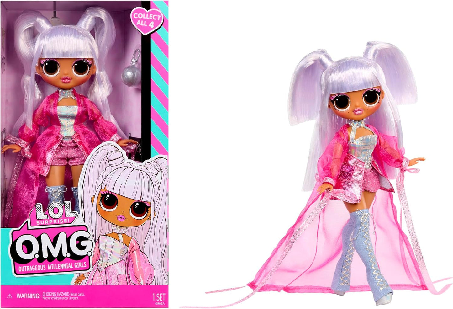 Jajaja ¡Sorpresa! Muñeca OMG – Kitty K – Incluye 1 muñeca de moda con un atuendo fabuloso, 4 muñecas coleccionables