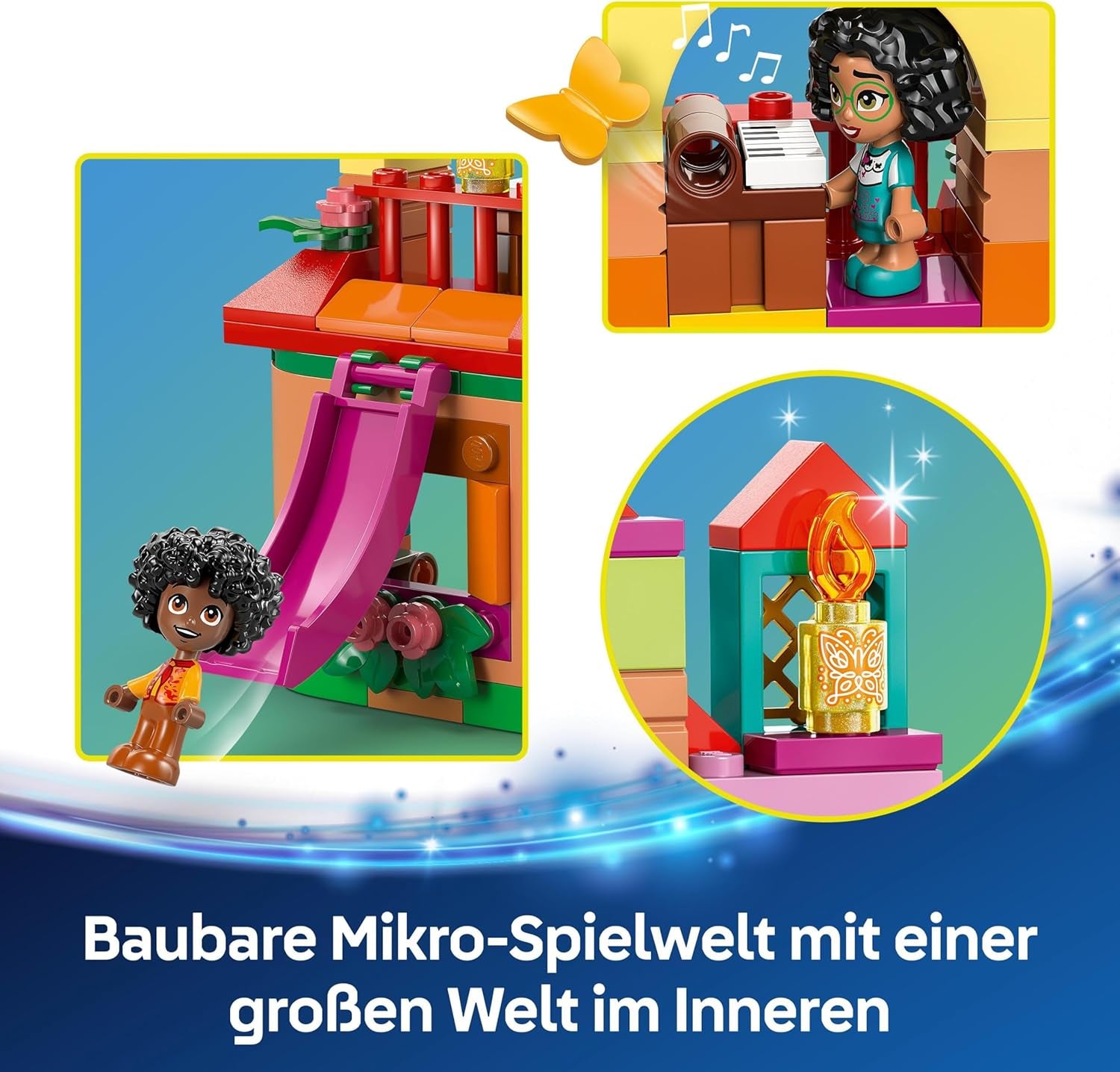 LEGO Ç€ Disney Encanto Mini House, juguete de construcción para niñas a partir de 5 años, juguete de fantasía y set de construcción con Mini Muñecas Mirabel y Antonio, figura de Carpincho y llave 43261 Juegos de construcción Besuche den LEGO-Store