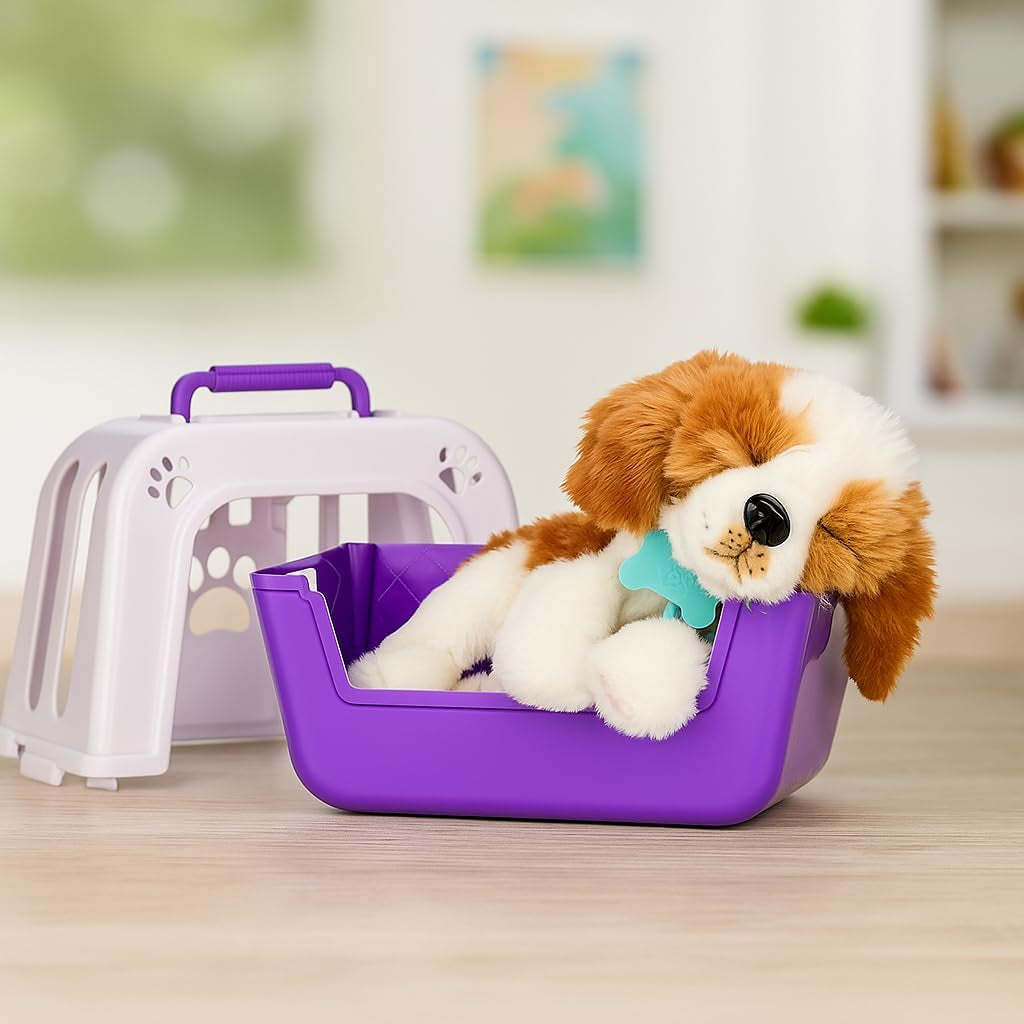 Little Live Pets Mi cachorro realmente real - Parches; Cachorro interactivo; más de 60 sonidos/reacciones; apariencia realista; 1 de 72 variantes; set de juego con bolsa de transporte; pilas incluidas; edades 5+