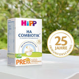 HiPP PRE HA Combiotik (4 x 600g), leche en polvo hidrolizada para lactantes desde el nacimiento, con cultivos naturales de ácido láctico, para sistemas inmunológicos sensibles