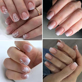 Juego de 240 uñas postizas cortas – Uñas postizas artificiales naturales cortas para pegar – Uñas artificiales degradadas desnudas para extensiones de uñas en caja (degradado desnuda)