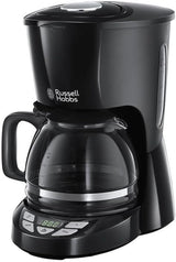 Cafetera Russell Hobbs [Temporizador digital, cabezal de ducha para una extracción y aroma óptimos] Textures+ (1 a 12 tazas, jarra de vidrio de 1,25 L, plato calentador, sistema antigoteo) Cafetera de filtro 22620-56