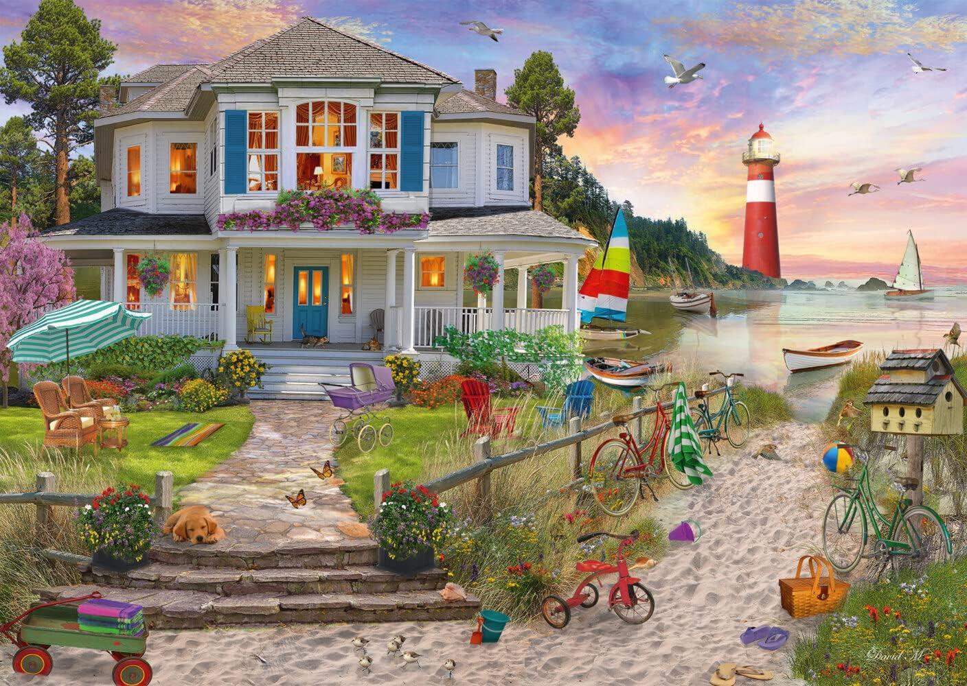 Schmidt Spiele Casa en la playa, rompecabezas de 1.000 piezas Puzzle Naty Shop
