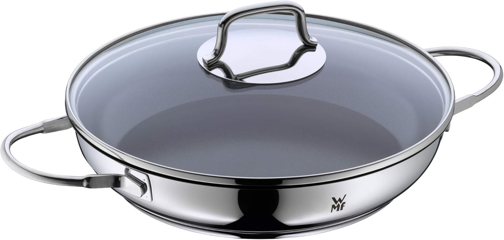 Cacerola de inducción WMF Devil 26 cm con tapa de cristal, acero inoxidable con revestimiento Cromargan, revestimiento cerámico, apta para horno Ollas y sartenes Naty Shop Default Title