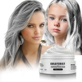 COLAYERIST Color de cabello negro temporal lavable Cera de color de cabello para hombres y mujeres Máscara de cabello para fiesta o cosplay Productos de color de cabello sin desorden Tinte para el cabello Naty Shop Blanco