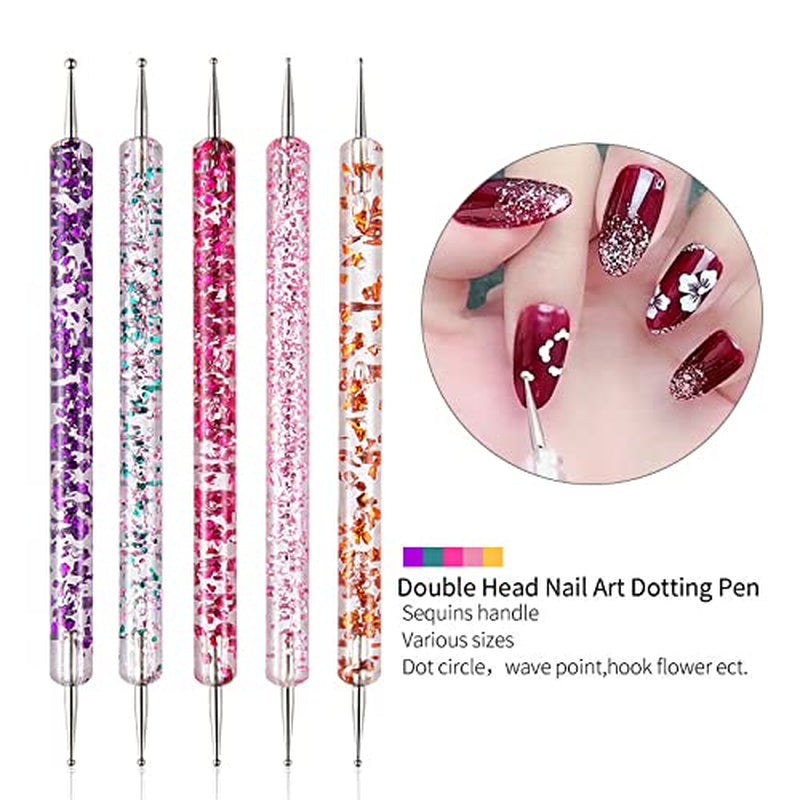 Juego de pinsel para decoración de uñas, 20 piezas de pinsel Nageldesign Malerei, pinsel de diseño de arte de uñas profesional, pinsel de delineador fino para uñas, rosa