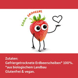 FRECHE FREUNDE Chips de frutas de fresa orgánicos, chips de frutas liofilizadas, frutas secas en rodajas naturales sin azúcar añadido, vegano, sin lactosa, sin gluten, paquete de 12 (12 x 12 g)