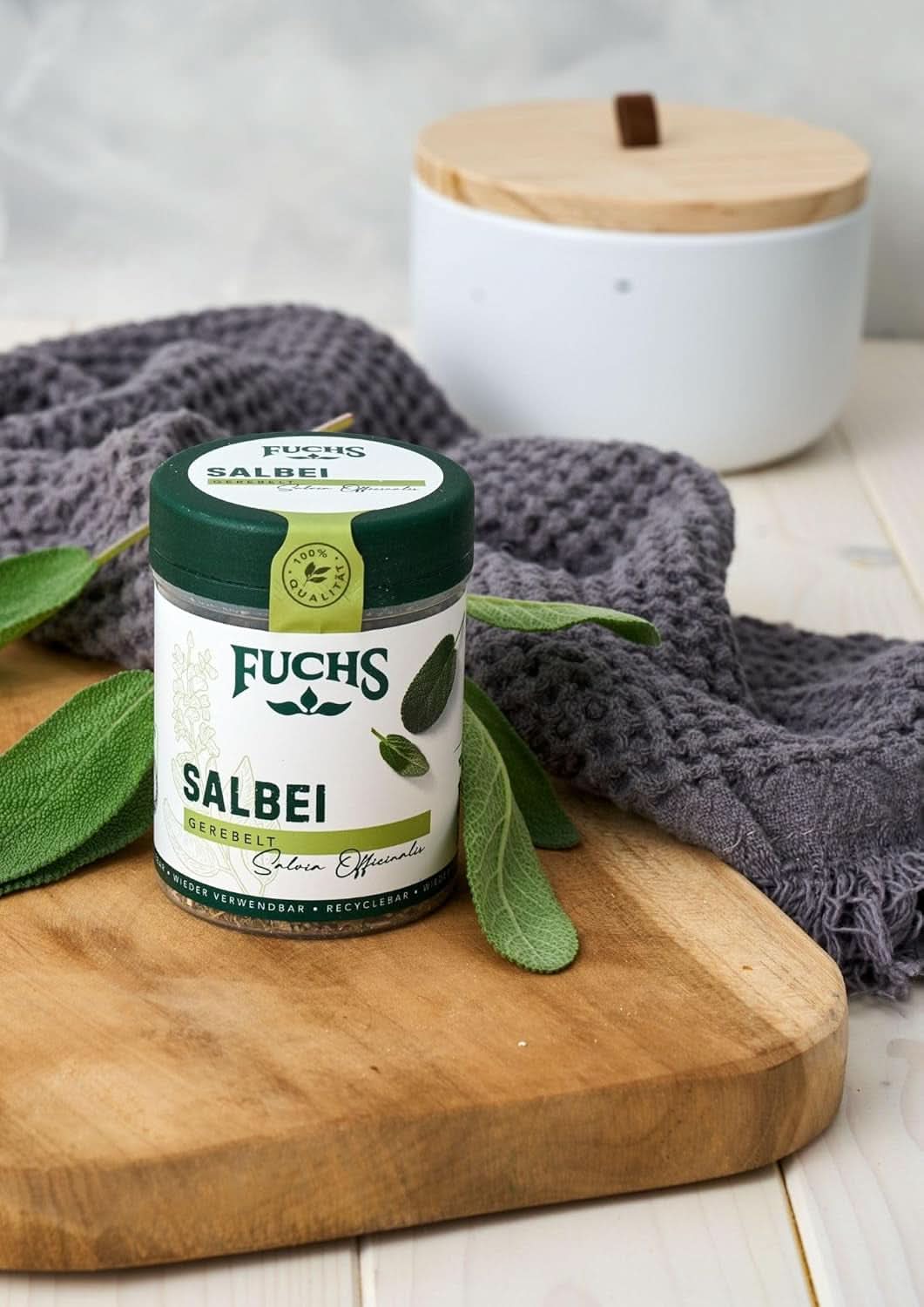 Fuchs, Salvia, Nota ácida, delicadamente amarga para Raviolis o Ñoquis, 14 gramos Condimentos Naty Shop