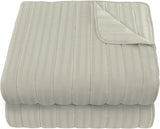 Colcha de verano Satin Stripes, poliéster, crema, 260X250 Cm Edredones y edredones Naty Shop