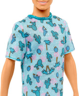 Muñeca Barbie Ken Fashionistas - Camiseta con Estampado de Cactus y Palmeras, Shorts y Zapatillas Blancas, Perfecto para Aventuras con Amigos y Paseos por la Ciudad, para Niños de 3 Años en Adelante, HJT10 Naty Shop Muñecas