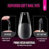 504 Uds. Tipos de uñas de gel medianas tipo bailarina: puntas de uñas de gel PMMA uñas postizas extensiones de uñas uñas artificiales 12 tamaños
