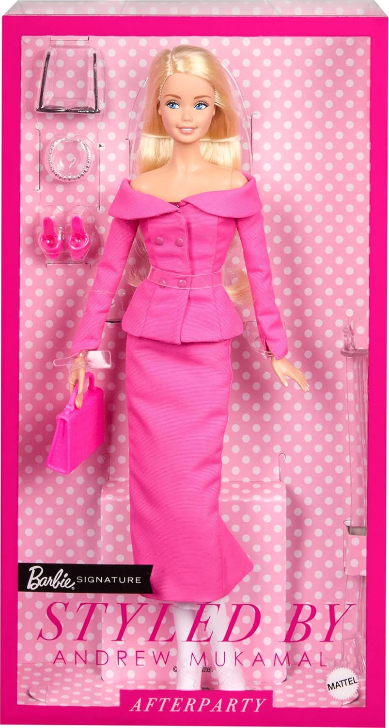 Barbie Signature diseñada por Andrew Mukamal Modepuppe, colección con 3 looks para el día y otros accesorios, incluido el estándar, JBH81