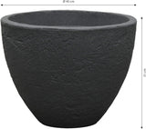 Maceta Dehner Stone, Ø 40 cm, altura aprox. 31 cm, plástico, antracita