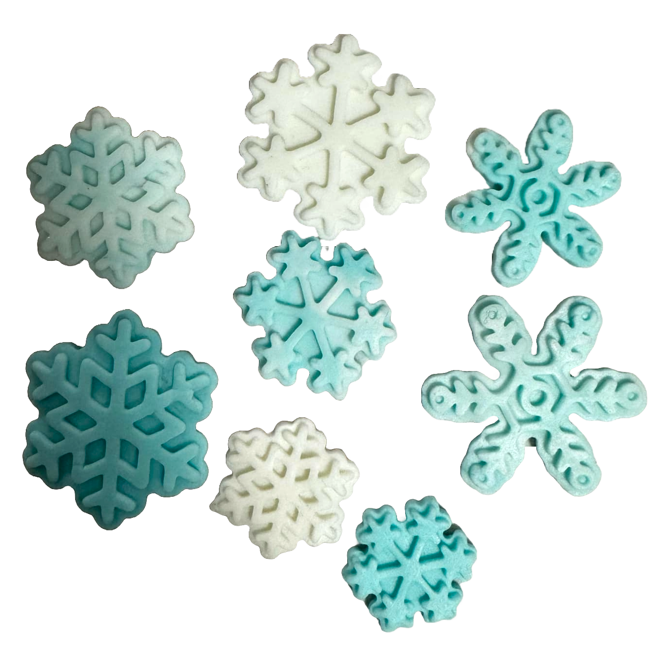 Set de 8 adornos de azúcar comestible, Copos de Nieve Decoraciones de Pasta de Azúcar Naty Shop