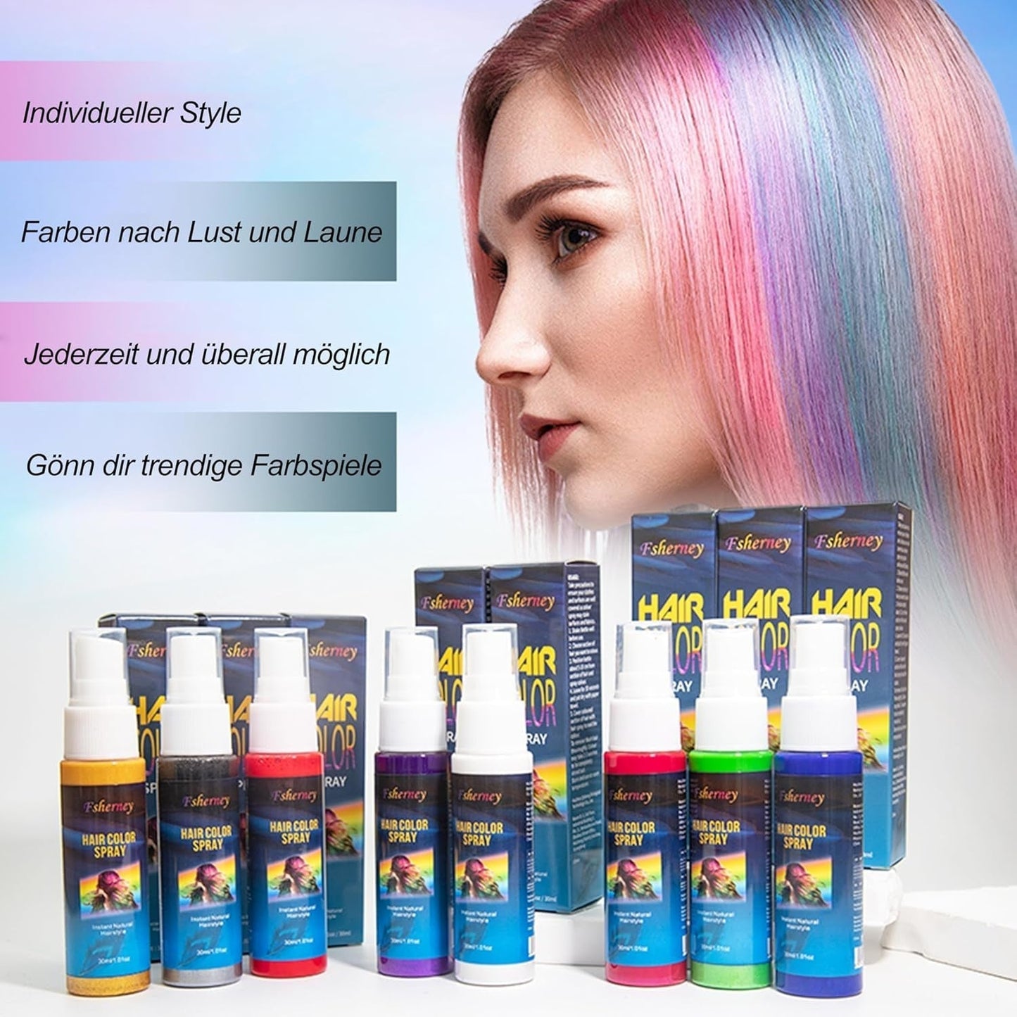 Color de laca para el cabello - 30 ml Spray de color de cabello verde temporal, tinte para el cabello natural Spray de color de cabello temporal, tinte de cabello lavable para fiesta Cosplay Halloween (verde) Naty Shop Tinte para el cabello