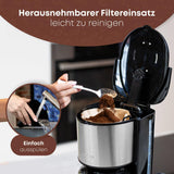 Cafetera Clatronic® con jarra termo para 8-10 tazas de café (aprox. 1,2 l) | Cafetera de filtro de acero inoxidable | Jarra Termo de Doble Pared | Sin pérdida de temperatura | Cafetera 800 W | KA 3805