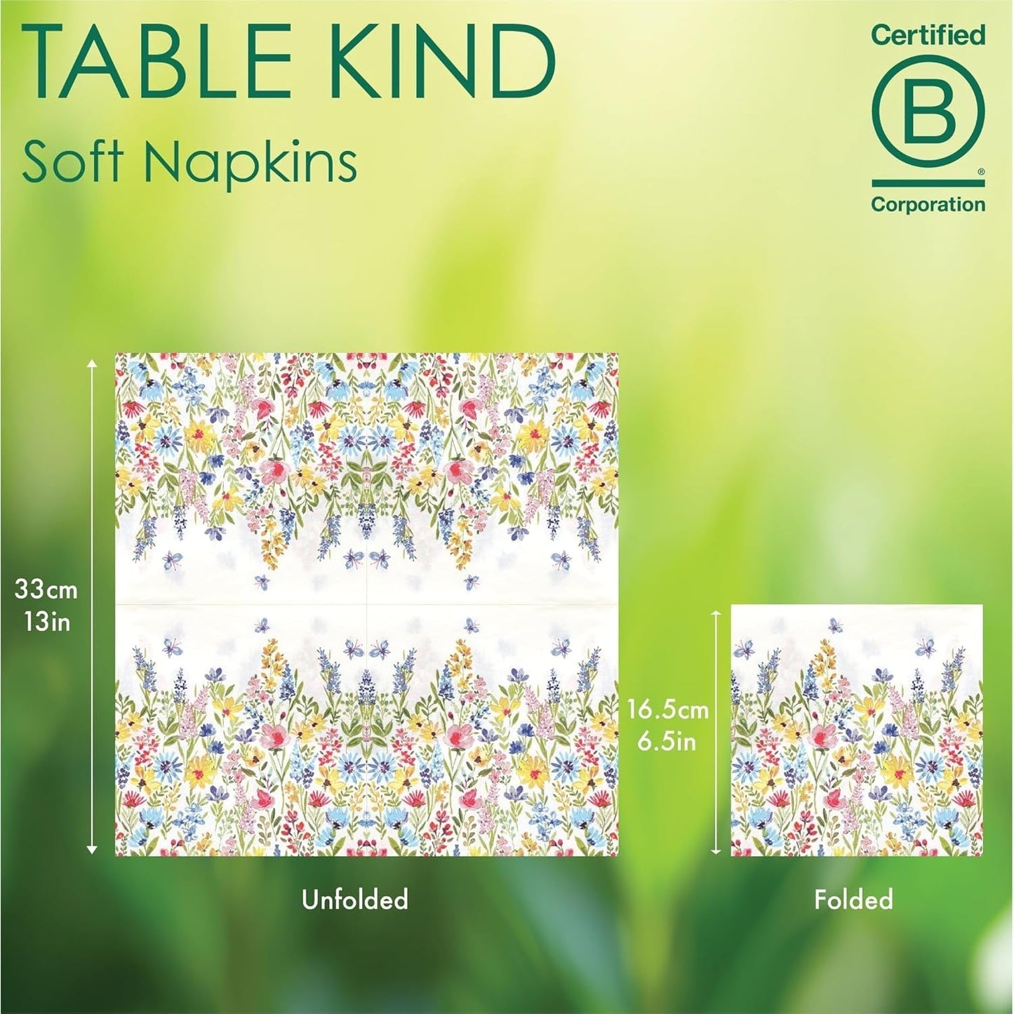 Talking Tables Servilletas desechables tipo mesa, servilletas de papel suave, servilletas desechables con estampado floral, para bodas o uso diario, ecológicas, compostables, reciclables