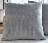 Cojín De Caja De Cortina Almohada Decorativa Lxw 45X45 Cm Jacquard Verde "Greta" Con Diseño De Espiga Cuidado Fácil Cierre De Cremallera Relleno Suave 320G - Variedad De Colores, 2023510 Almohadas De Viaje Naty Shop Gris