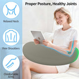 Almohada de lectura y almohada para juegos, almohada de lectura inflable portátil con bolsa de almacenamiento, almohada ergonómica de ganchillo para leer, jugar, hacer crochet y trabajar