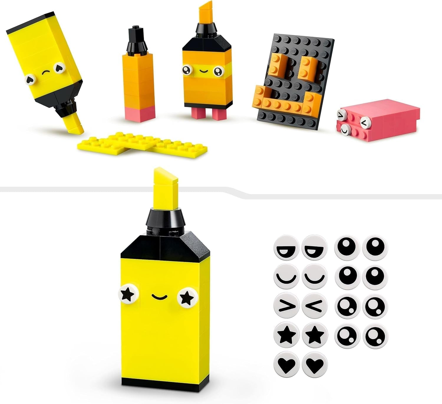 LEGO 11027 Classic Neon Creative Building Set, Brick Box Set, Juguete de construcción con modelos: coche, piña, extraterrestre, patines, figuras y más, para niños a partir de 5 años Juegos de construcción Besuche den LEGO-Store