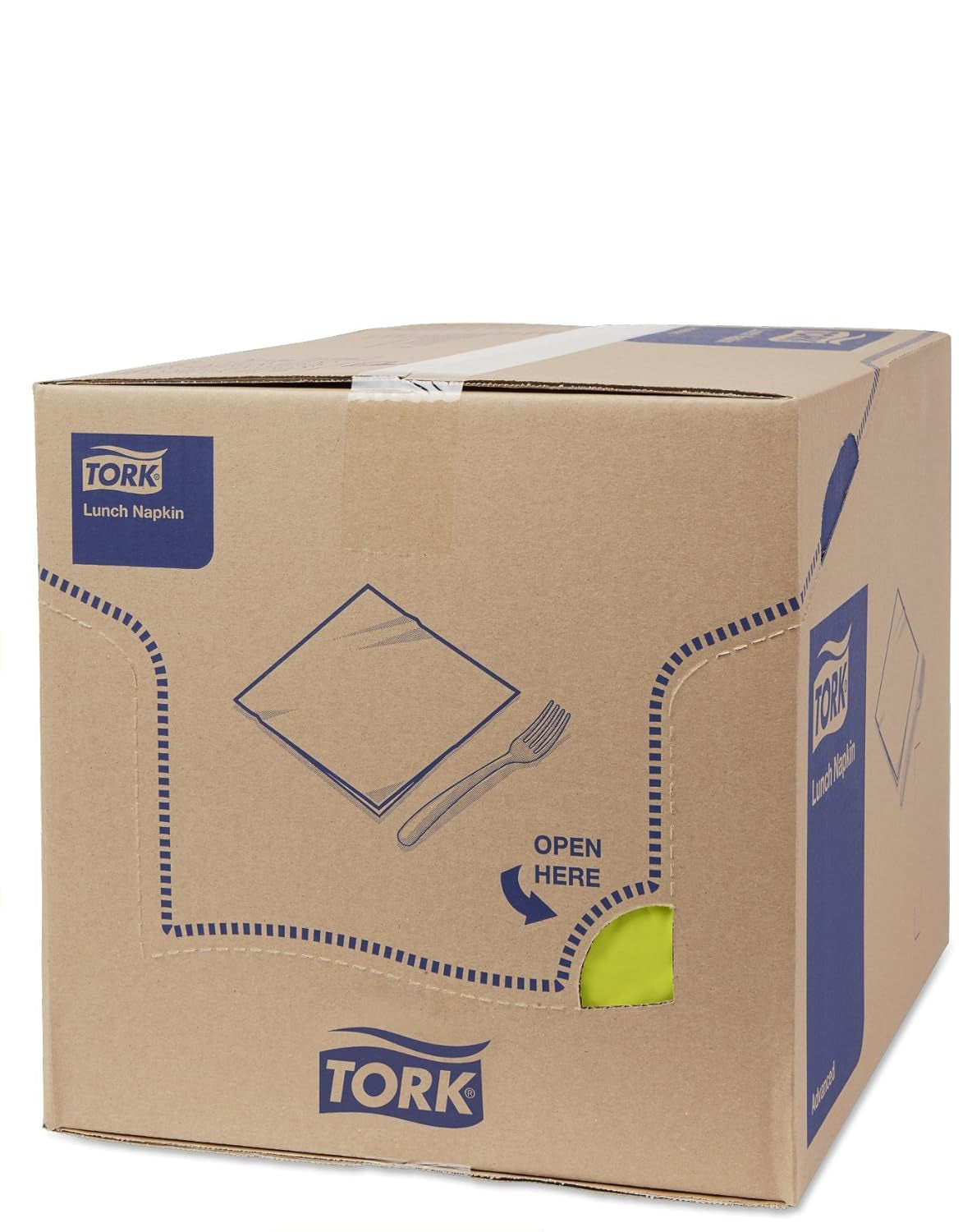 Tork 477840 Servilletas de almuerzo color lima / Servilletas de 2 capas para comidas pequeñas o refrigerios / Calidad avanzada / Servilletas de papel 10 x 200 (2000) / 32,6 x 33 cm (largo x ancho) / Pliegue 1/4