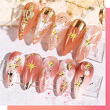 400 Stück Gold Silver Stern Nail Charms Nägel, 3D Metall Star Nagelkunst Dekorations, Star Nail Design Gemischt Größe Form Nägel Zubehör