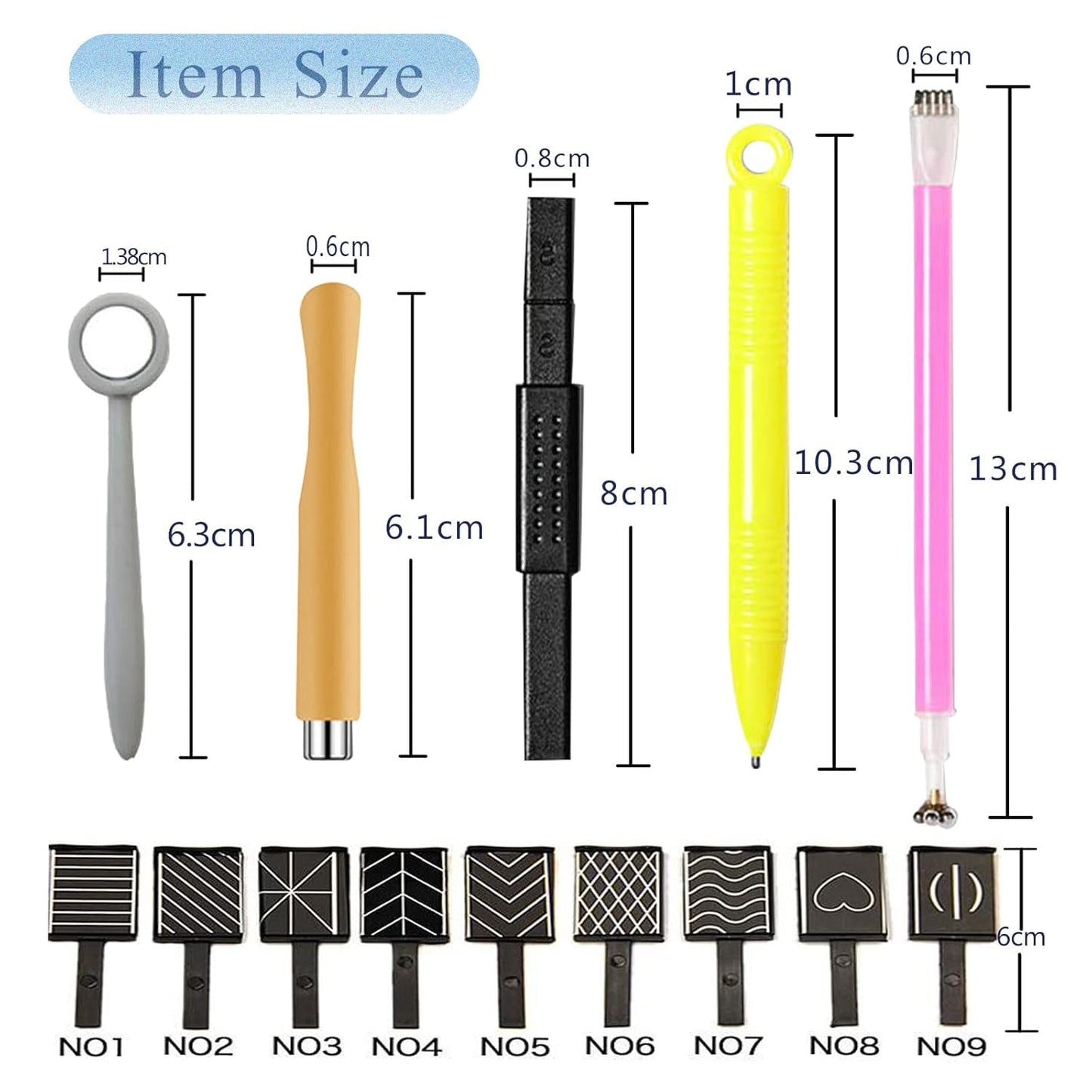 14 piezas Nail Art Werkzeug Magnetstift DIY Magic 3D Magnet Stick Set Verwendung Mit Cat Eye Gel Pulver Oder Nagelack - Magnetic Stift Katze Eye Pen para un efecto mágico ideal para el cabello