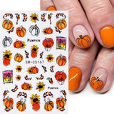 Pegatinas de uñas de otoño 3D, pegatinas de uñas de hojas de calabaza, líneas geométricas, flores, pegatinas de uñas, diseño del día de Acción de Gracias, pegatinas de uñas de calabaza de otoño, accesorios de uñas, arte de uñas