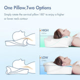 Elegear Almohada Viscoelástica con Funda de Almohada Refrigerante Almohada para Dolor de Cuello Almohada para Dormir de Lado Almohada Ergonómica Almohada Ortopédica para Dormir de Lado Espalda Abdominal 63X 10/14 X36Cm Almohadas Ortopédicas Cervicales Naty Shop