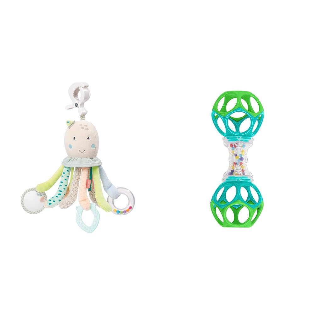 Fehn Juguete de Actividad Pulpo - Juguete de Habilidad Motora para Bebés para Cochecitos y Comienzos Brillantes, Oball, Juguete Sonajero con Bolas de Agarre para Caminar, Juguete Interactivo para Bebés Bebe Toys Naty Shop Octopus Toy Pack