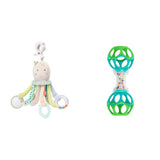 Fehn Juguete de Actividad Pulpo - Juguete de Habilidad Motora para Bebés para Cochecitos y Comienzos Brillantes, Oball, Juguete Sonajero con Bolas de Agarre para Caminar, Juguete Interactivo para Bebés Bebe Toys Naty Shop Octopus Toy Pack