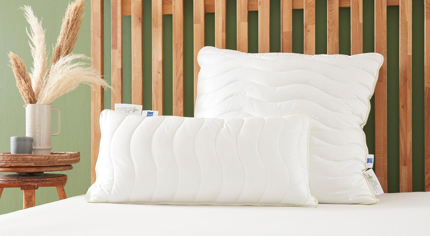 Badenia Trendline Eco Pillow Aerelle Blue 80 X 80 Cm, blanco, certificado Oeko-Tex, producido según el estándar de calidad alemán Naty Shop almohadas estándar 80 X 80 Cm