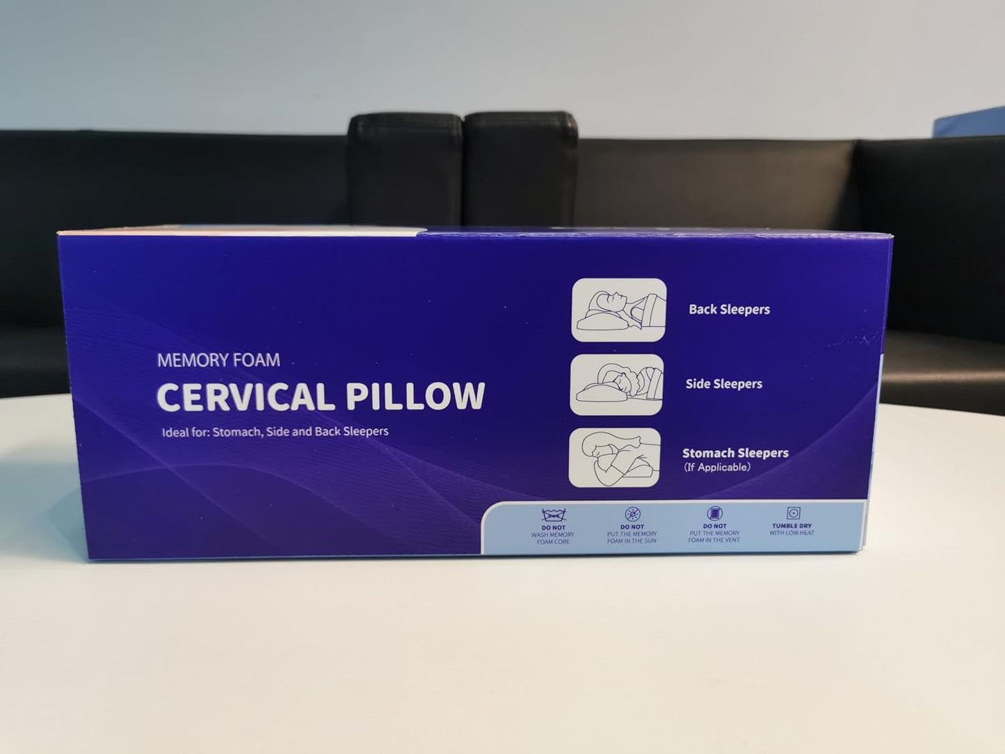Almohada para el dolor de cuello, almohada ortopédica ergonómica para el cuello, almohada de espuma viscoelástica abdominal para la espalda lateral, almohada antironquidos para hombres y mujeres (62 * 34,5 * 12/8 CM) Almohadas ortopédicas cervicales Naty Shop