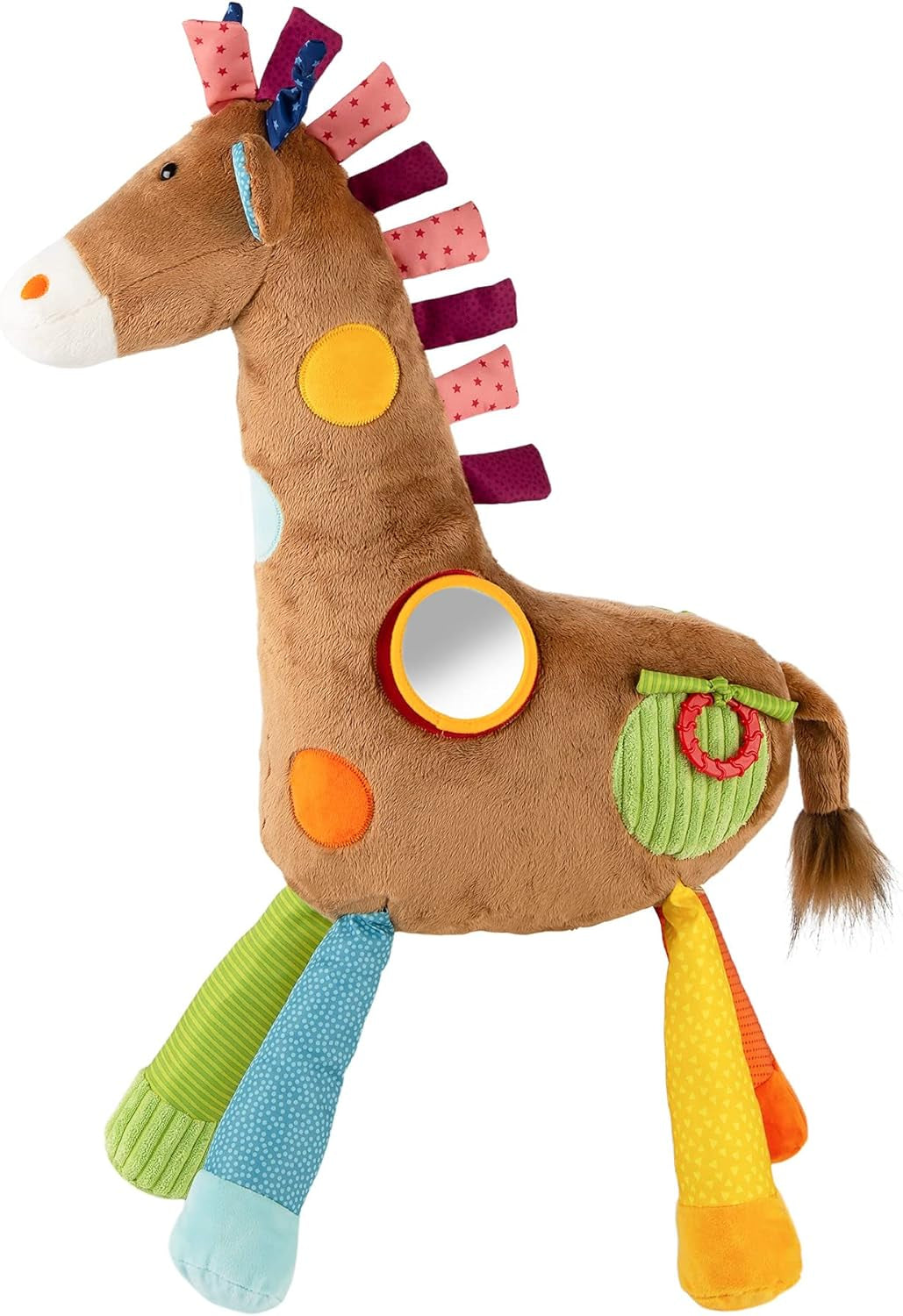 SIGIKID 42863 Jirafa XXL Juguete Bebé, Juguete Educativo PlayQ, Peluche con Mordedor, Sonajero, Espejo, Chirriante, para Bebés y Niños a Partir de 3 Meses, Multicolor/Jirafa 72cm Juguetes Bebe Naty Shop