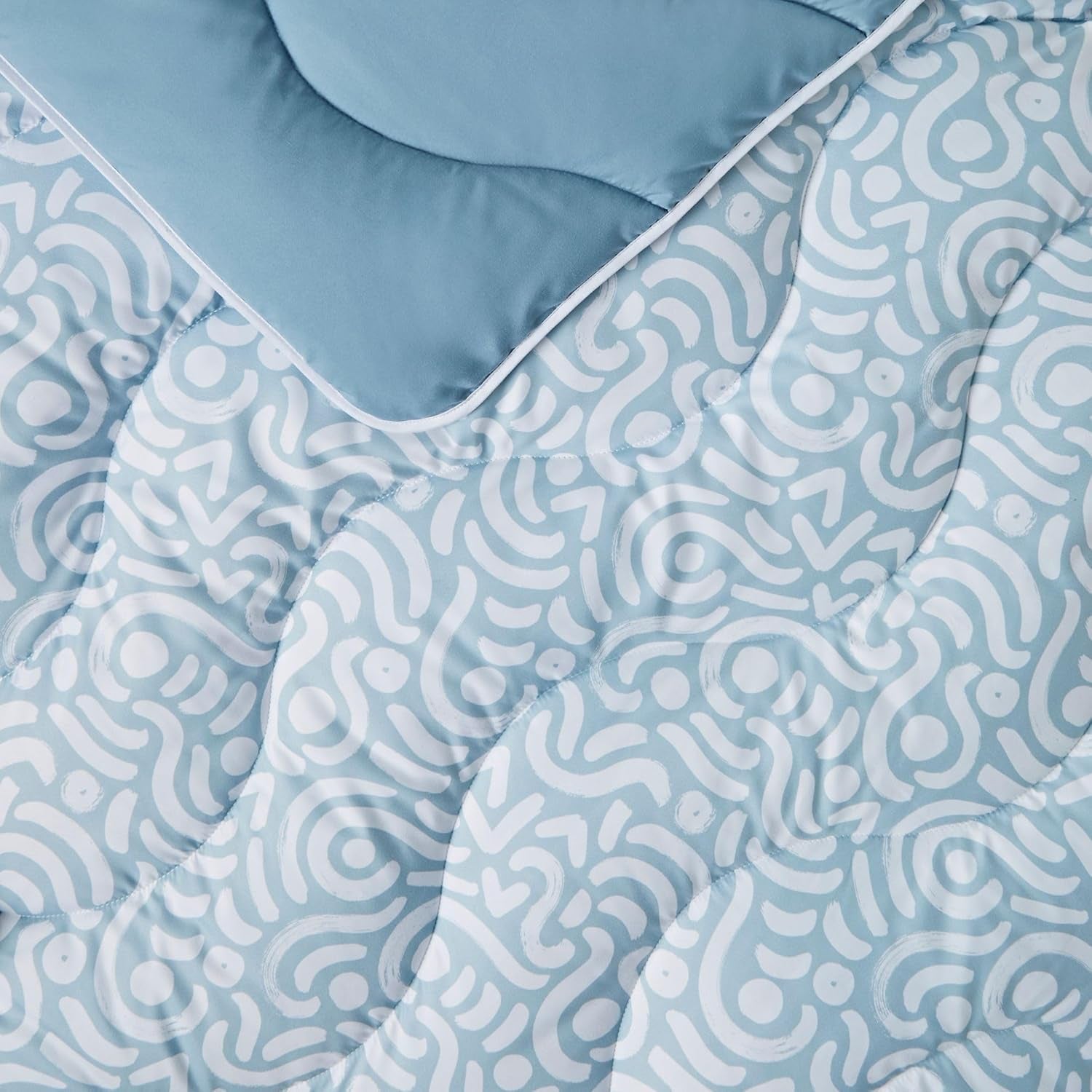 Edredón sin funda Night Lark Super King 6 Tog Primavera Verano - Ondas abstractas. Manta súper suave, cómoda y ligera. Juego de fundas de almohada reversibles todo en uno, lavables a máquina y de secado rápido Naty Shop edredones y edredones
