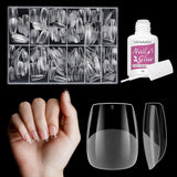 Uñas postizas cortas bailarina 500 Uds pegamento en 12 tamaños uñas artificiales Gel suave corto cobertura completa puntas de uñas para uñas de Gel cortas S