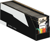 Comida húmeda para gatos Sheba Selection en bolsitas porcionadas con pollo y ternera en salsa 28x85g