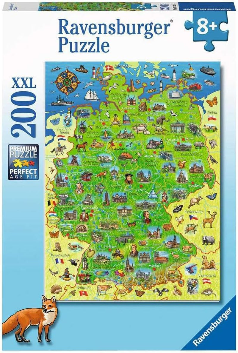 Ravensburger Puzzle infantil - Mapa de colores de Alemania - Puzzle de 200 piezas para mayores de 8 años Puzzle Naty Shop Título predeterminado