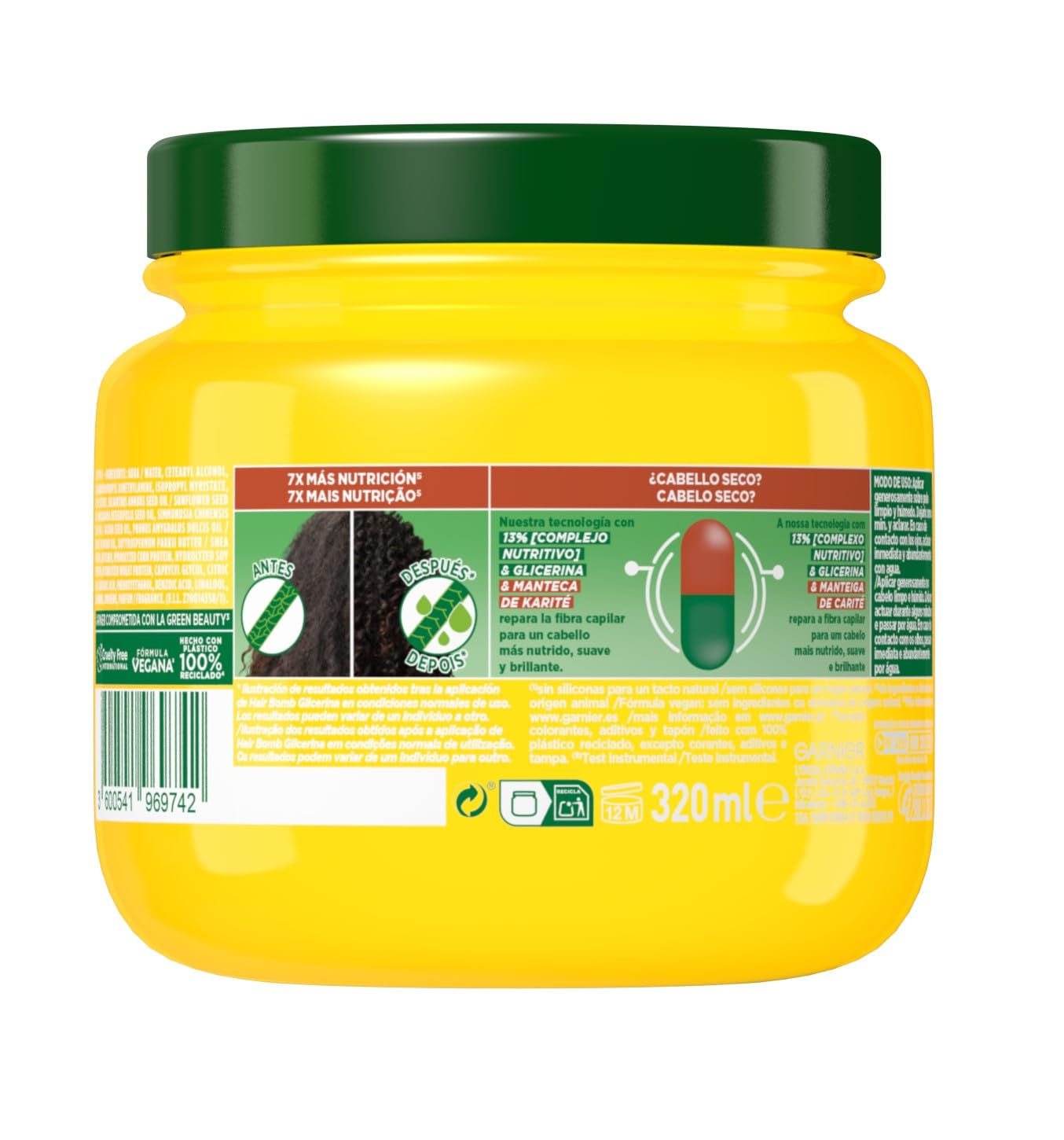 Garnier Fructis Champú Mascarilla Mantequilla Nutri Repair Mantequilla 300 ml Mascarilla capilar Naty Shop