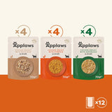 Applaws Premium Comida Húmeda Natural para Gatos, Selección de Pollo en Sopa 70g Sobres Porcionados (12x70g)