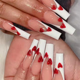 24 Piezas Prensa Francesa En Uñas Largas Ataúd Uñas Artificiales Blancas Ombre Rosa Desnudo Uñas Adhesivas Acrílico Juego De Uñas Puntas De Uñas Para Mujeres Primavera Verano Accesorios De Uñas