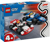 LEGO City Coches de carreras F1 Williams Racing y Haas F1 - Juguete de Fórmula 1 con coches para construir y 2 minifiguras de pilotos de carreras - Pequeñas ideas de regalos para niños y niñas a partir de 4 años 60464 Juegos de construcción Beuche den LEGO-Store