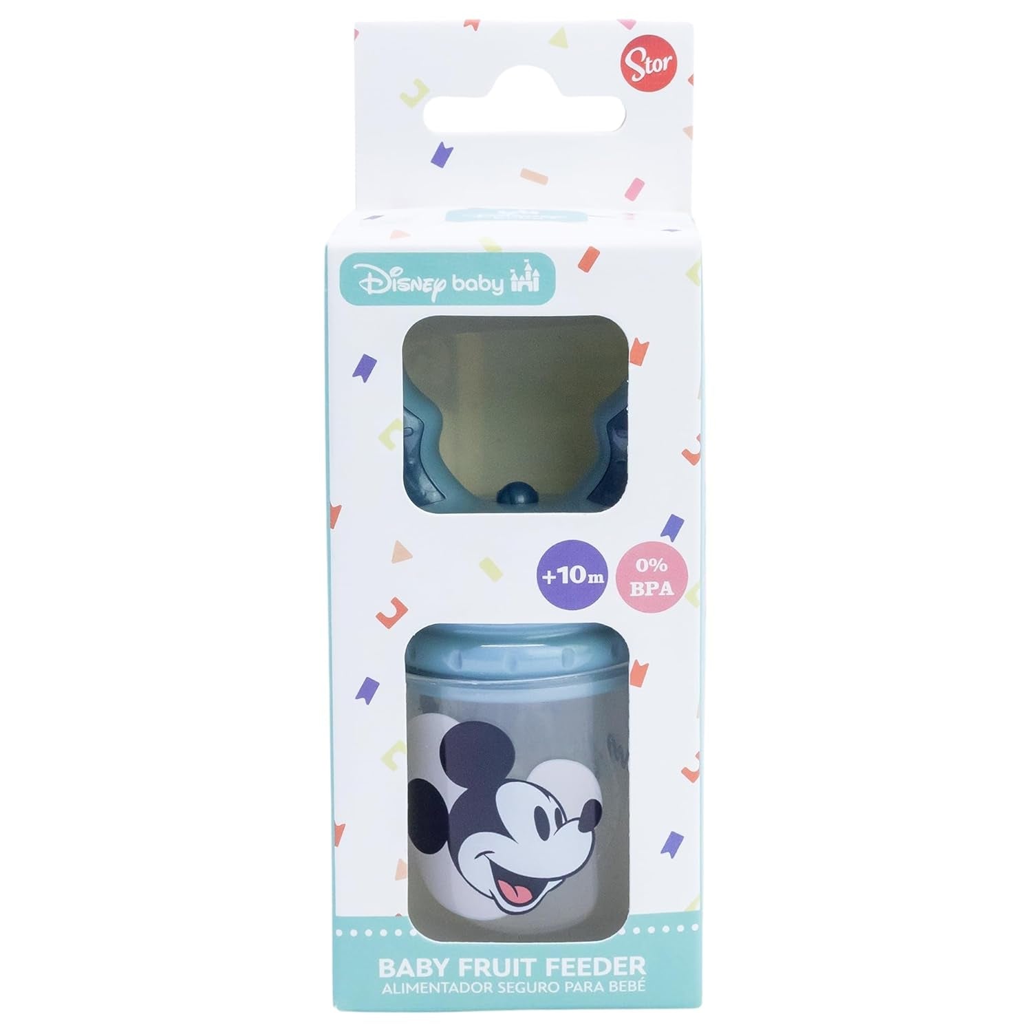 Tataway Chupete de Frutas para Bebé Disney Mickey Mouse Fabricado en Plástico Libre de BPA con Función de Asfixia, Lavable y Reutilizable