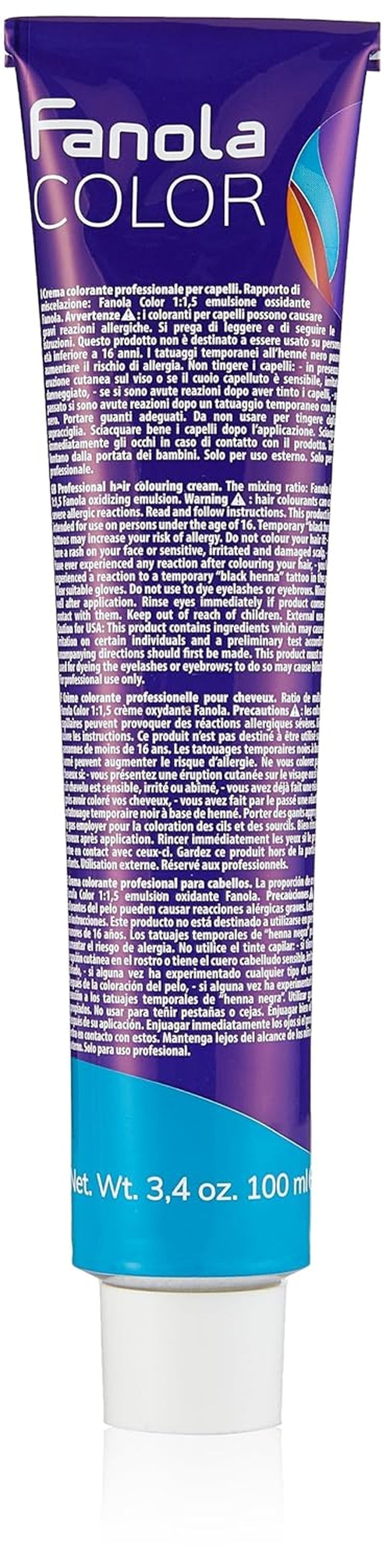 Fanola crema colore Crema colorante 7.0 Rubio, 100 ml Tinte para el cabello Naty Shop 10.1 Rubio platino ceniza