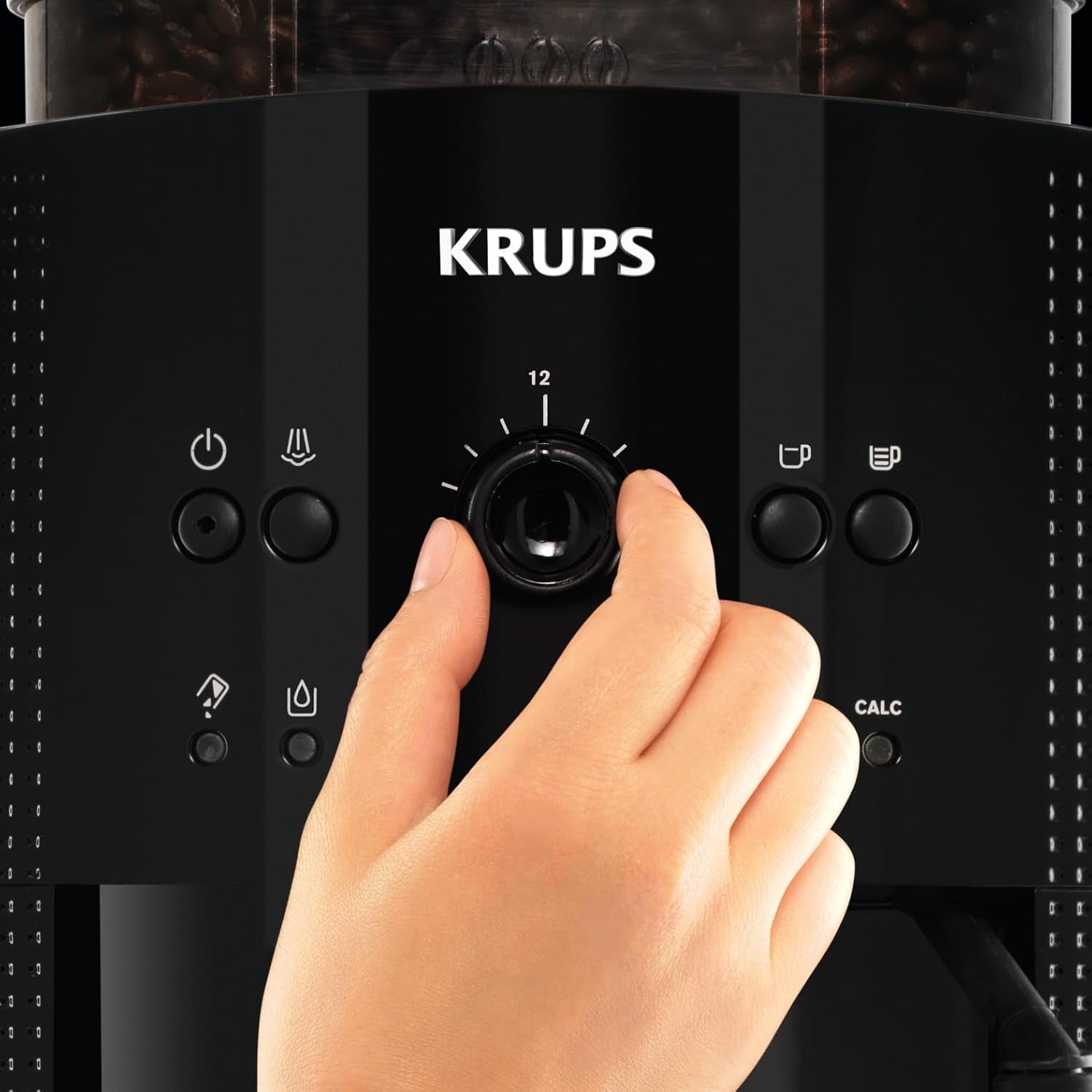 Krups Roma EA81M8 Cafetera espresso 1,7 L, 3 niveles de temperatura, 3 texturas de café molido, Negra