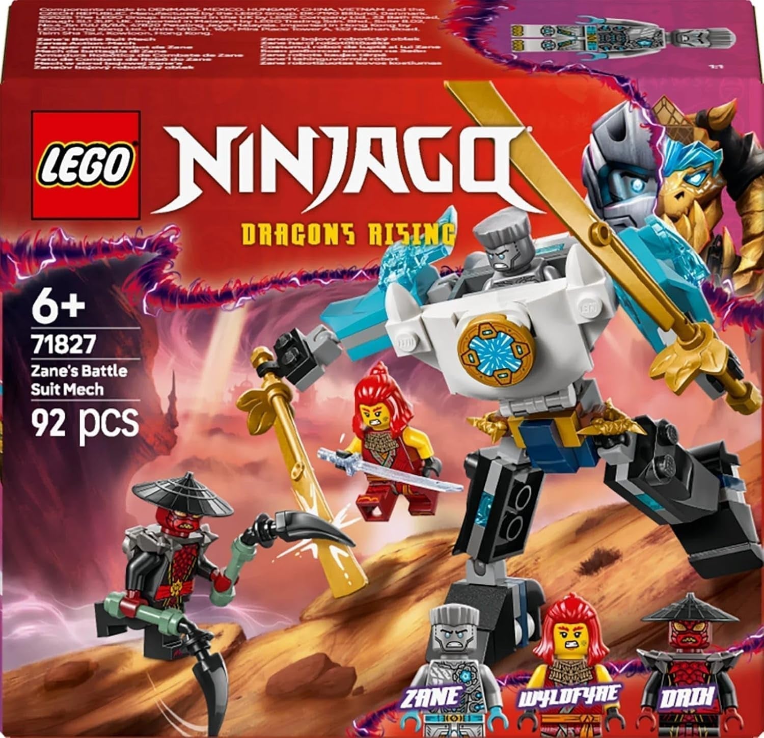 LEGO NINJAGO Robot de acción de Zane - Juguete ninja con 3 minifiguras para juegos de rol - Pequeño set para construir y jugar para niños - Idea de regalo para niños y niñas a partir de 6 años 71827 Juegos de construcción Besuche den LEGO-Store