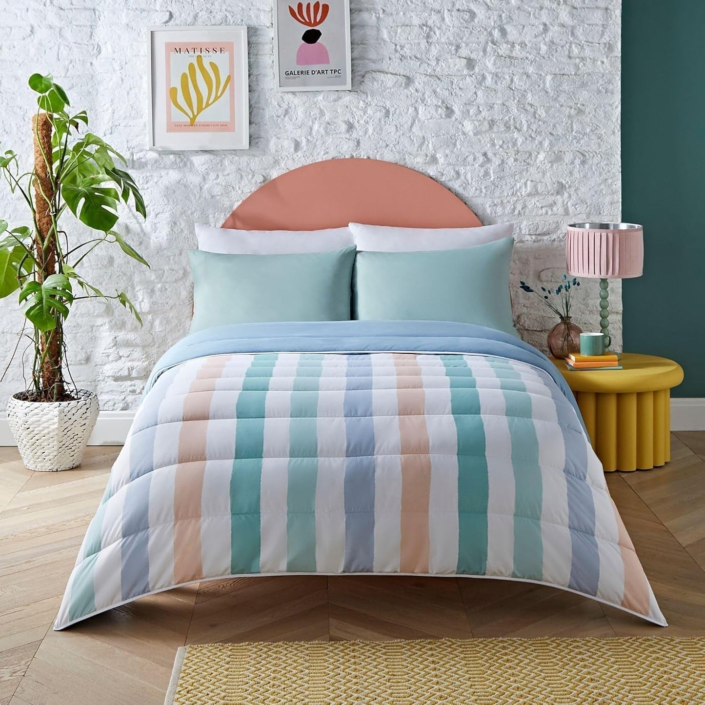 Edredón sin funda Night Lark Super King 6 Tog Primavera Verano - Ondas abstractas. Manta súper suave, cómoda y ligera. Juego de fundas de almohada todo en uno reversible, lavable a máquina y de secado rápido Edredones y edredones Naty Shop Multicolor Cama individual