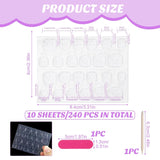 240 Piezas Almohadillas de Pegamento para Uñas, Hoja Adhesiva para Uñas Postizas, 10 Hojas de Pegatinas Transparentes Transpirables Súper Adhesivas de Doble Cara (Gel Jelly) para Manicura y Uñas Artificiales, Incluye Set de Manicura